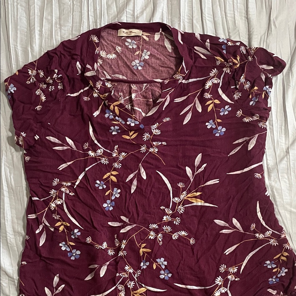Maeve Burgundy Floral Maternity Blouse